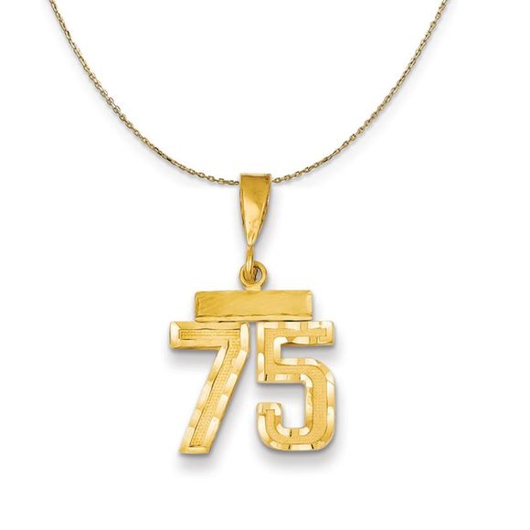 14k Yellow Gold, Varsity, Sm D/C Necklace Number 75 - 22 Inch